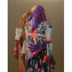 Khalid Khan-Kaay, 28 x 36 Inch, Acrylic on Canvas, Figurative Painting, AC-KHKN-086 Khalid Khan-Kaay, 28 x 36 Inch, Acrylic on Canvas, Figurative Painting, AC-KHKN-086